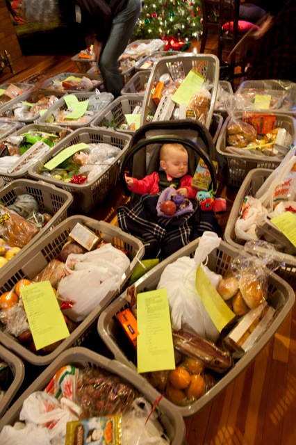 Baby Ambria amongst the hampers Baby Ambria amongst the hampers